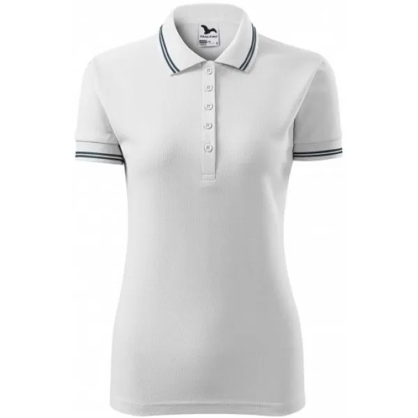  Damen-T-Shirt mit Kragen MALFINI URBAN 220 WEIß 