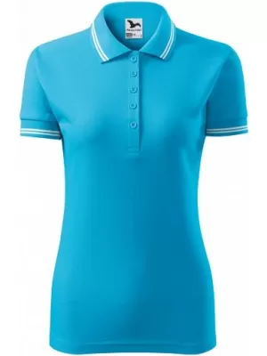 Damen-T-Shirt mit Kragen MALFINI URBAN 220 TÜRKIS