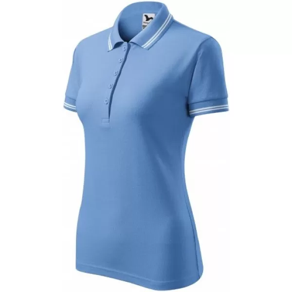  Damen-T-Shirt mit Kragen MALFINI URBAN 220 HIMMELBLAU 