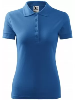 Damen-T-Shirt mit Kragen MALFINI PIQUE POLO 210 AZURBLAU