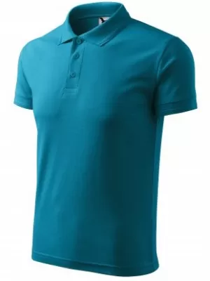 Herren-T-Shirt mit Kragen MALFINI PIQUE POLO 203 DUNKLES TÜRKIS