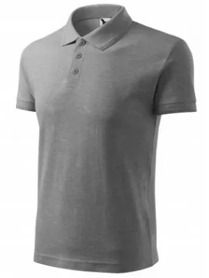 Herren-T-Shirt mit Kragen MALFINI PIQUE POLO 203 DUNKELGRAUE HIGHLIGHTS
