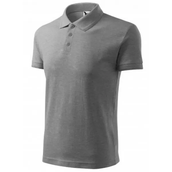  Herren-T-Shirt mit Kragen MALFINI PIQUE POLO 203 DUNKELGRAUE HIGHLIGHTS 