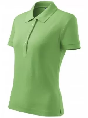 Damen-T-Shirt mit Kragen MALFINI COTTON 213 GRASGRÜN