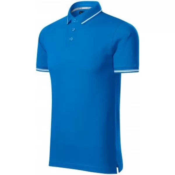  Herren-T-Shirt mit Kragen MALFINI PREMIUM PERFECTION PLAIN 251 SCHNORCHEL BLAU 
