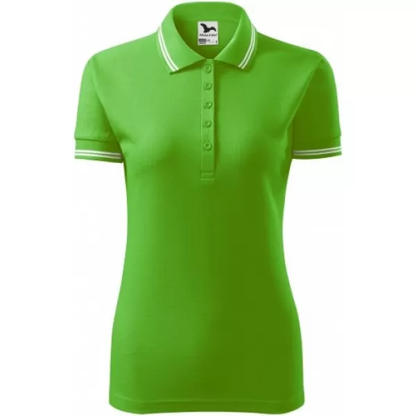  Damen-T-Shirt mit Kragen MALFINI URBAN 220 APFELGRÜN 