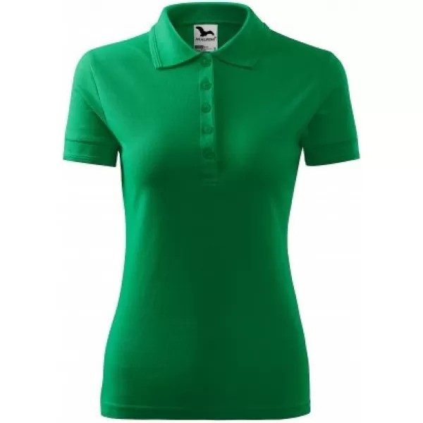  Damen-T-Shirt mit Kragen MALFINI PIQUE POLO 210 MITTELGRÜN 