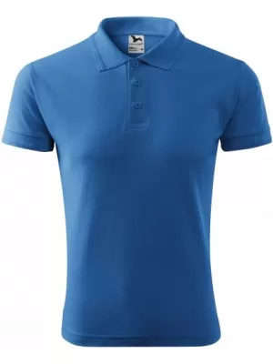 Herren-T-Shirt mit Kragen MALFINI PIQUE POLO 203 AZURBLAU