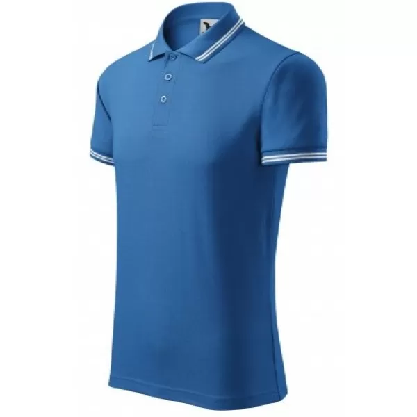  Herren-T-Shirt mit Kragen MALFINI URBAN 219 AZURBLAU 