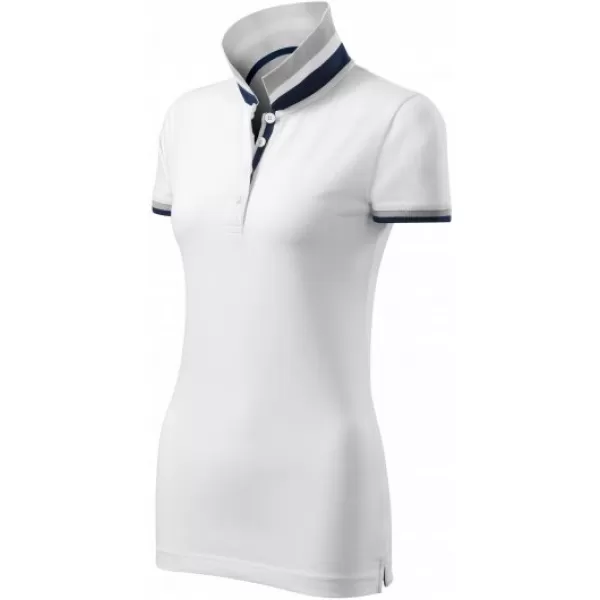 Damen-T-Shirt mit Kragen MALFINI PREMIUM COLLAR UP 257 WEIß 