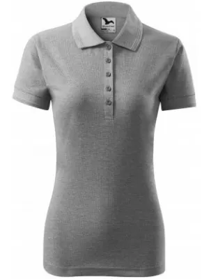Damen-T-Shirt mit Kragen MALFINI PIQUE POLO 210 DUNKELGRAUE HIGHLIGHTS