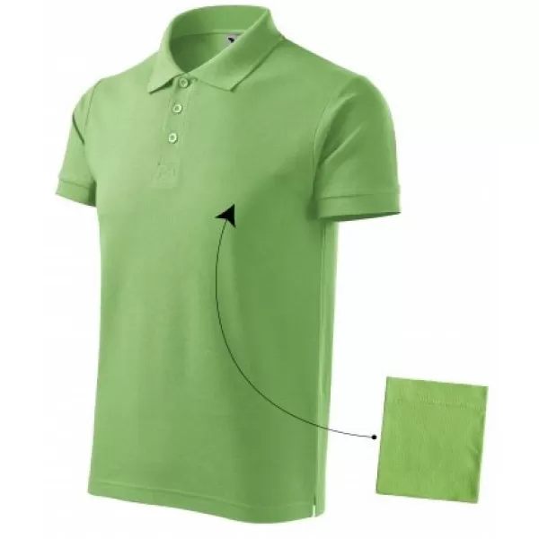  Herren-T-Shirt mit Kragen MALFINI COTTON 212 GRASGRÜN 