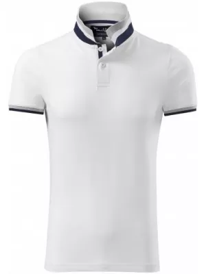 Herren-T-Shirt mit Kragen MALFINI PREMIUM COLLAR UP 256 WEIß