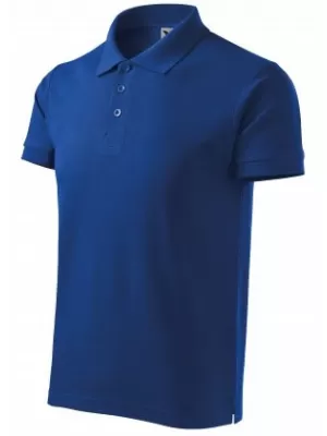 Herren-T-Shirt mit Kragen MALFINI HEAVY 215 KÖNIGSBLAU