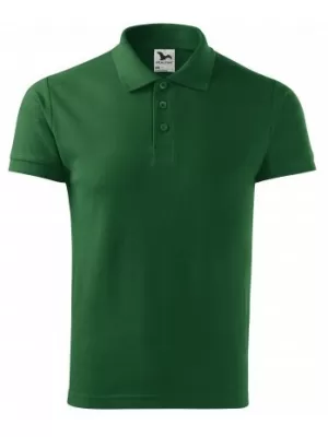 Herren-T-Shirt mit Kragen MALFINI HEAVY 215 FLASCHENGRÜN