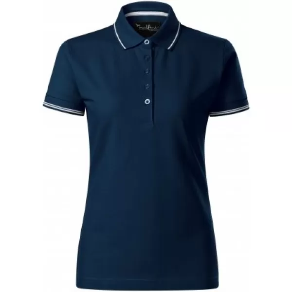  Damen-T-Shirt mit Kragen MALFINI PREMIUM PERFECTION PLAIN 253 MARINEBLAU 