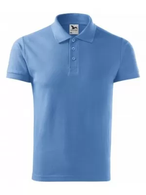 Herren-T-Shirt mit Kragen MALFINI COTTON 212 HIMMELBLAU