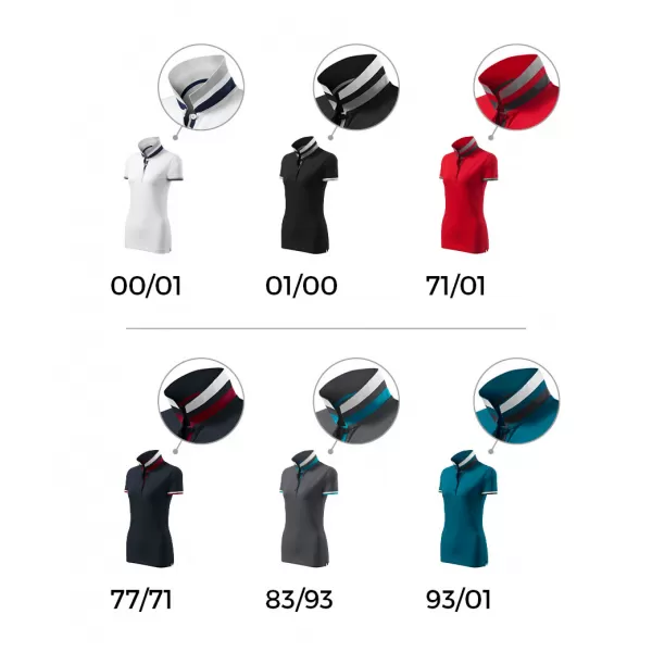  Damen-T-Shirt mit Kragen MALFINI PREMIUM COLLAR UP 257 HELLES ANTHRAZIT 