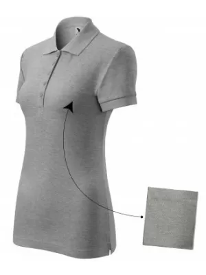 Damen-T-Shirt mit Kragen MALFINI COTTON 213 DUNKELGRAUE HIGHLIGHTS