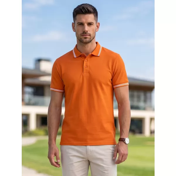  Herren-T-Shirt mit Kragen MALFINI URBAN 219 ORANGE 