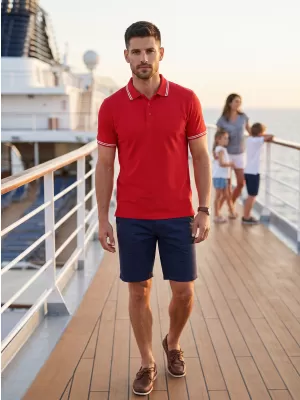 Herren-T-Shirt mit Kragen MALFINI URBAN 219 ROT
