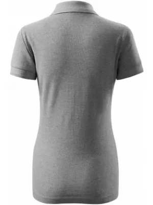 Damen-T-Shirt mit Kragen MALFINI PIQUE POLO 210 DUNKELGRAUE HIGHLIGHTS