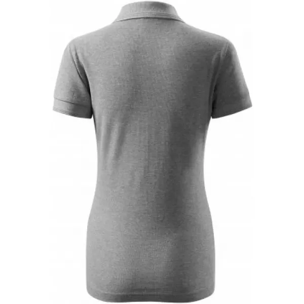  Damen-T-Shirt mit Kragen MALFINI PIQUE POLO 210 DUNKELGRAUE HIGHLIGHTS 
