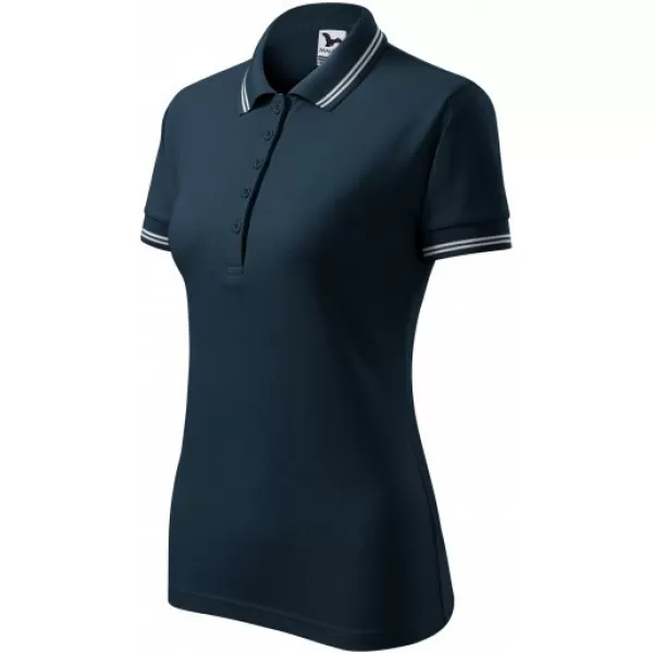  Damen-T-Shirt mit Kragen MALFINI URBAN 220 MARINEBLAU 