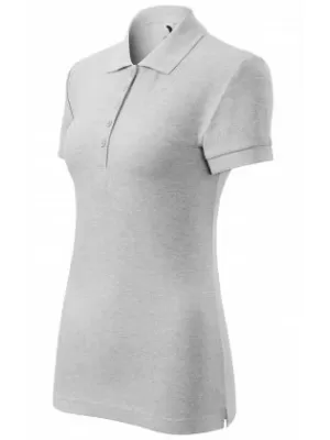 Damen-T-Shirt mit Kragen MALFINI COTTON 213 HELLGRAUE AKZENTE