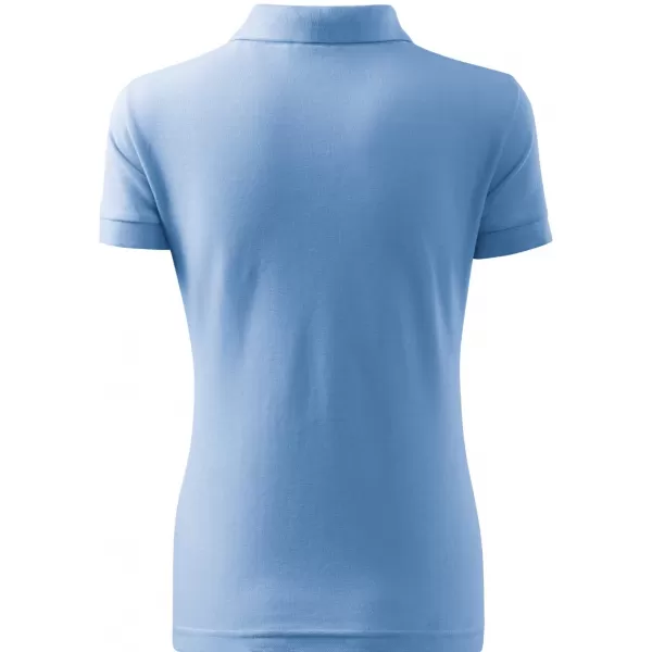  Damen-T-Shirt mit Kragen MALFINI HEAVY 216 HIMMELBLAU 