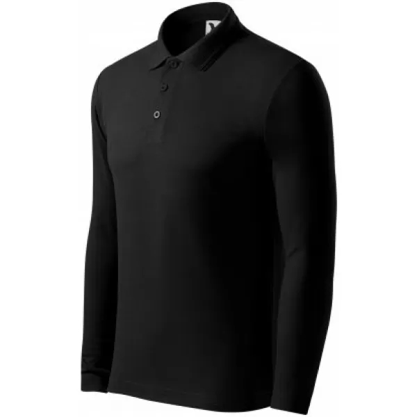  Herren-T-Shirt mit langen Ärmeln und Kragen MALFINI PIQUE POLO LS 221 SCHWARZ 