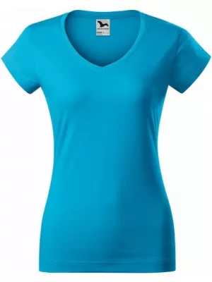 Damen-T-Shirt MALFINI FIT V-NECK 162 TÜRKIS
