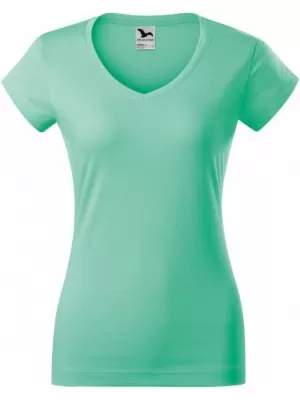 Damen-T-Shirt MALFINI FIT V-NECK 162 MINZE