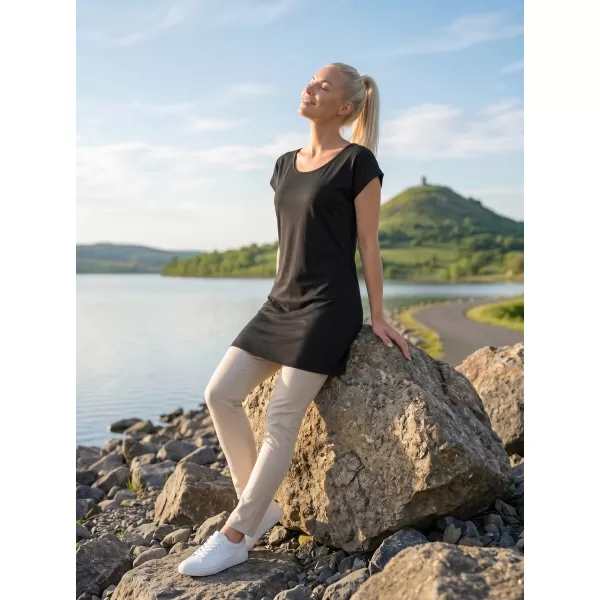  Langes T-Shirt für Damen MALFINI LOVE 123 SCHWARZ 
