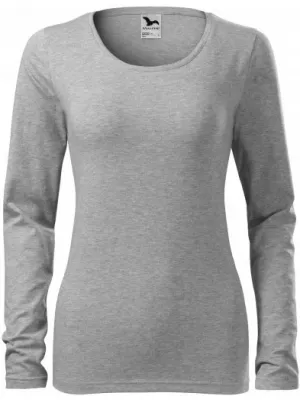 Damen-T-Shirt mit langen Ärmeln MALFINI SLIM 139 DUNKELGRAUE HIGHLIGHTS