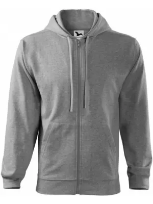 Herren-Sweatshirt MALFINI TRENDY ZIPPER 410 DUNKELGRAUE HIGHLIGHTS