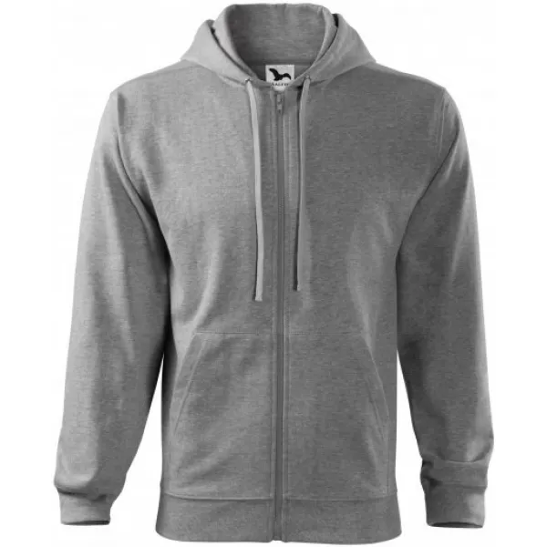  Herren-Sweatshirt MALFINI TRENDY ZIPPER 410 DUNKELGRAUE HIGHLIGHTS 