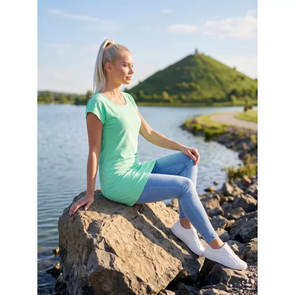  Langes T-Shirt für Damen MALFINI LOVE 123 MINZE 