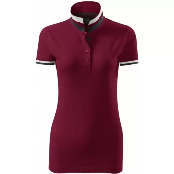  Damen-T-Shirt mit Kragen MALFINI PREMIUM COLLAR UP 257 GRANAT 