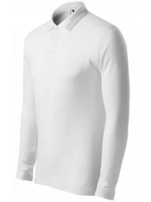 Herren-T-Shirt mit langen Ärmeln und Kragen MALFINI PIQUE POLO LS 221 WEIß