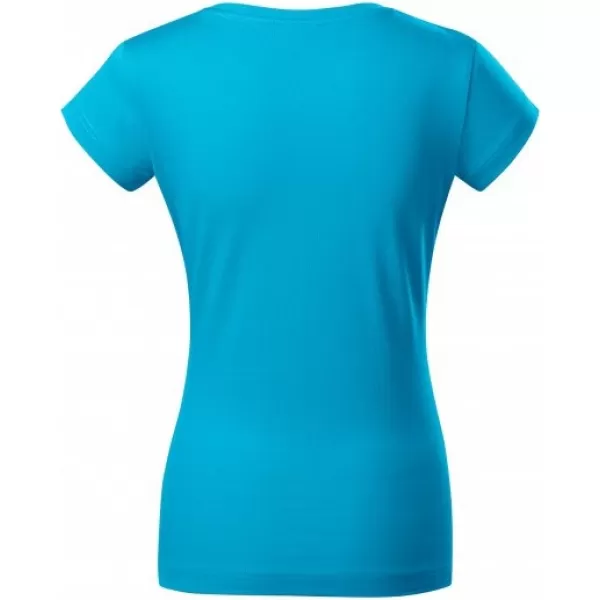  Damen-T-Shirt MALFINI FIT V-NECK 162 TÜRKIS 
