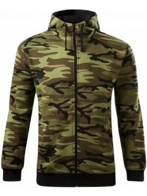 Herren-Sweatshirt MALFINI CAMO ZIPPER C19 TARNGRÜN