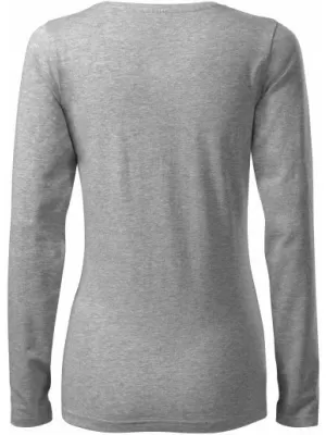 Damen-T-Shirt mit langen Ärmeln MALFINI SLIM 139 DUNKELGRAUE HIGHLIGHTS