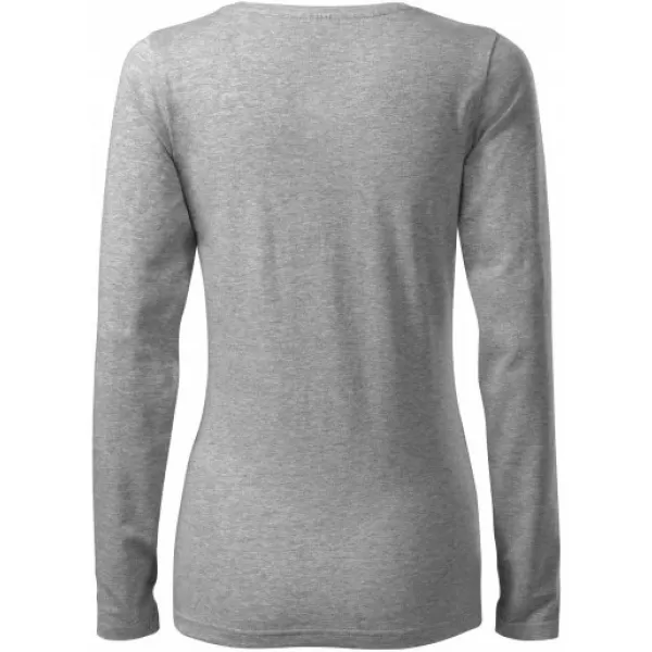 Damen-T-Shirt mit langen Ärmeln MALFINI SLIM 139 DUNKELGRAUE HIGHLIGHTS 
