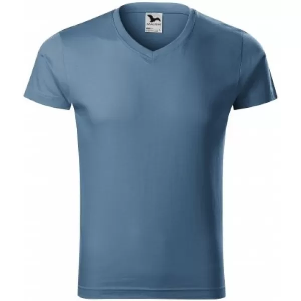  Herren-T-Shirt MALFINI SLIM FIT V-NECK 146 DENIM 