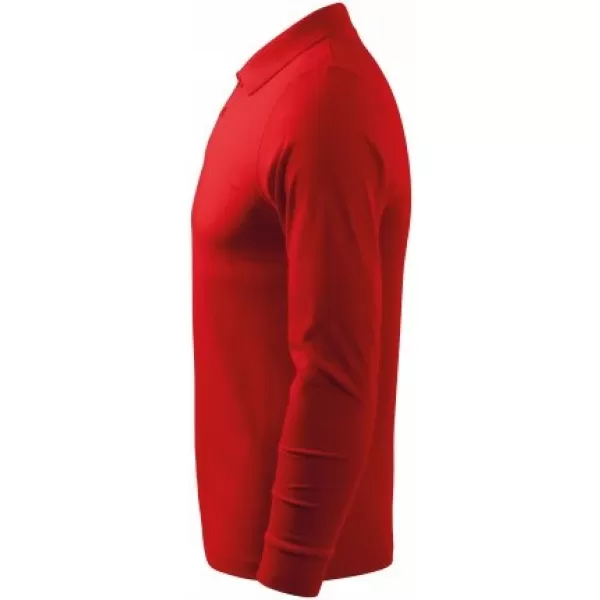  Herren-T-Shirt mit langen Ärmeln und Kragen MALFINI SINGLE J. LS 211 ROT 