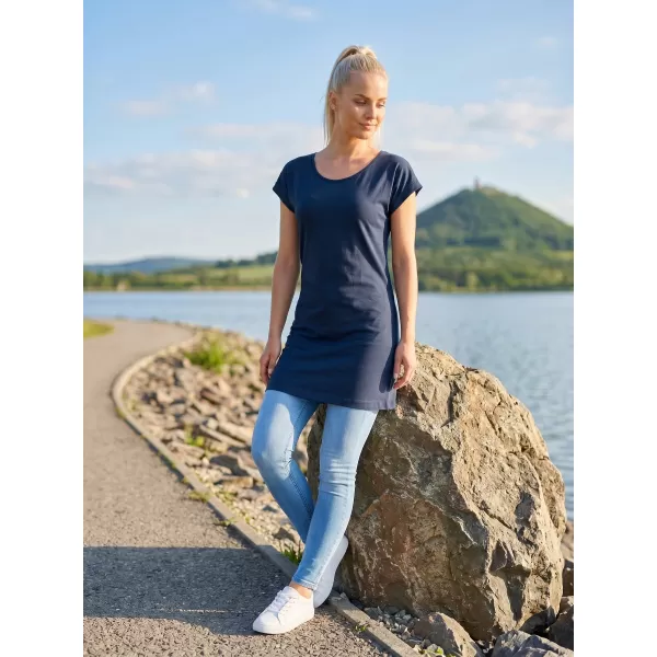  Langes T-Shirt für Damen MALFINI LOVE 123 MARINEBLAU 