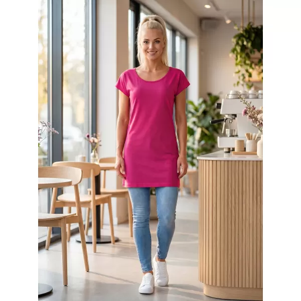  Langes T-Shirt für Damen MALFINI LOVE 123 MAGENTA 