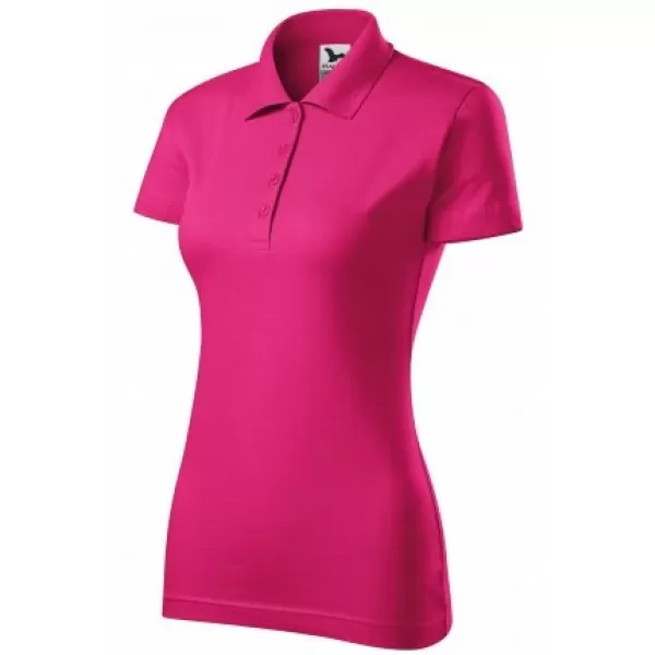  Damen-T-Shirt mit Kragen MALFINI SINGLE J. 223 MAGENTA 