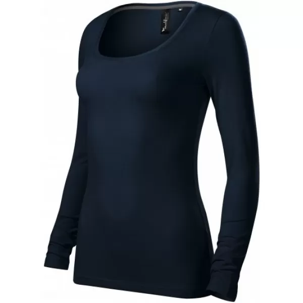  Damen-T-Shirt mit langen Ärmeln MALFINI PREMIUM BRAVE 156 MARINEBLAU 
